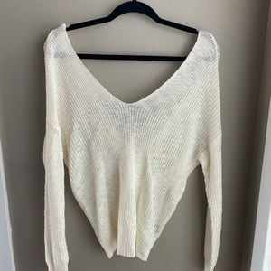 Twisted back cropped sweater